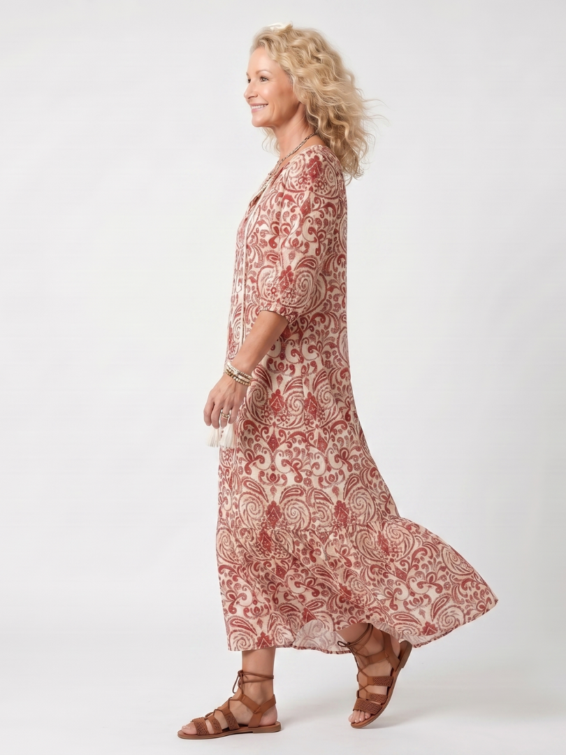 Gabrielle | Robe Maxi Bohème Élégante