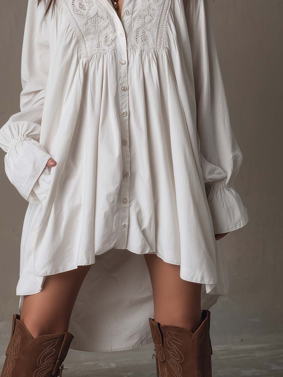 Émilie | Robe Chemise Bohème Élégante