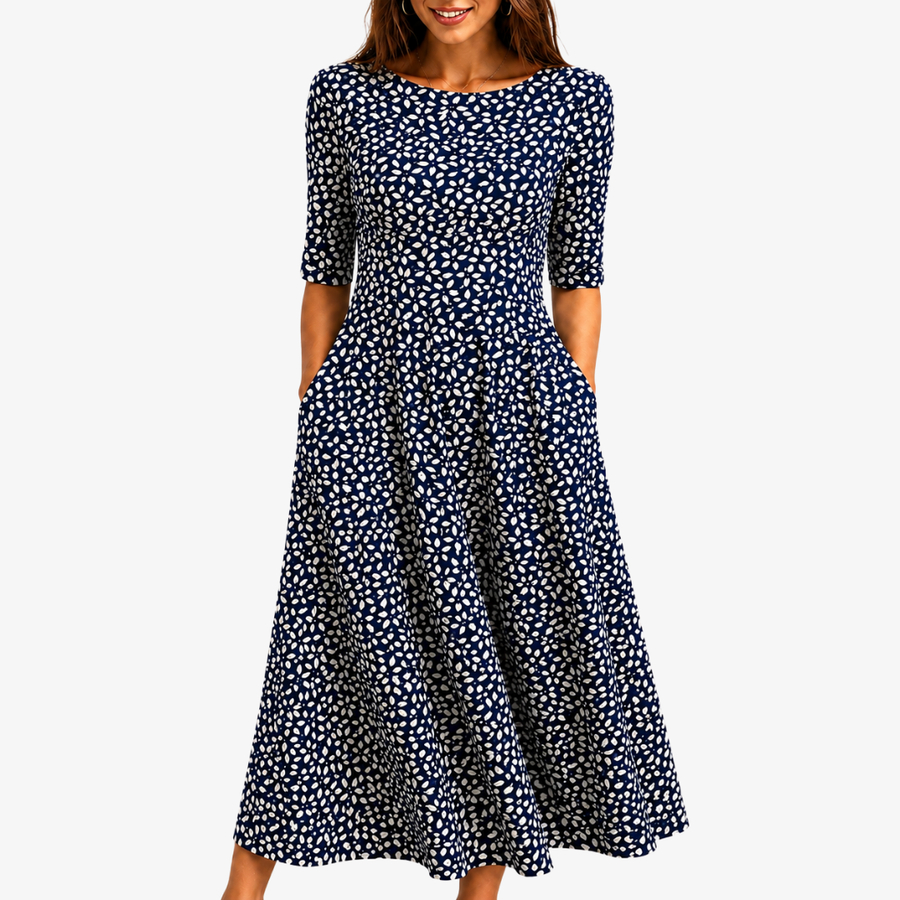Robe Maxi à Poches Éclosion de Minuit