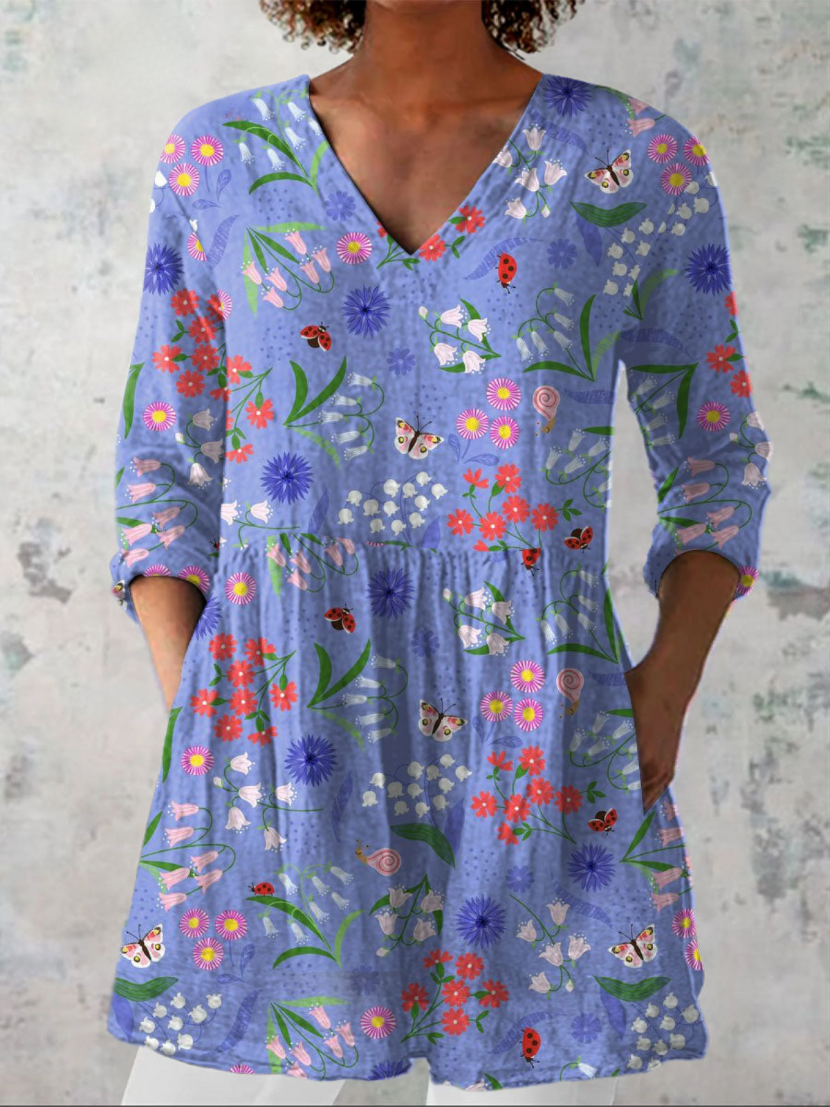AILEEN™ | Blouse longue à col en V