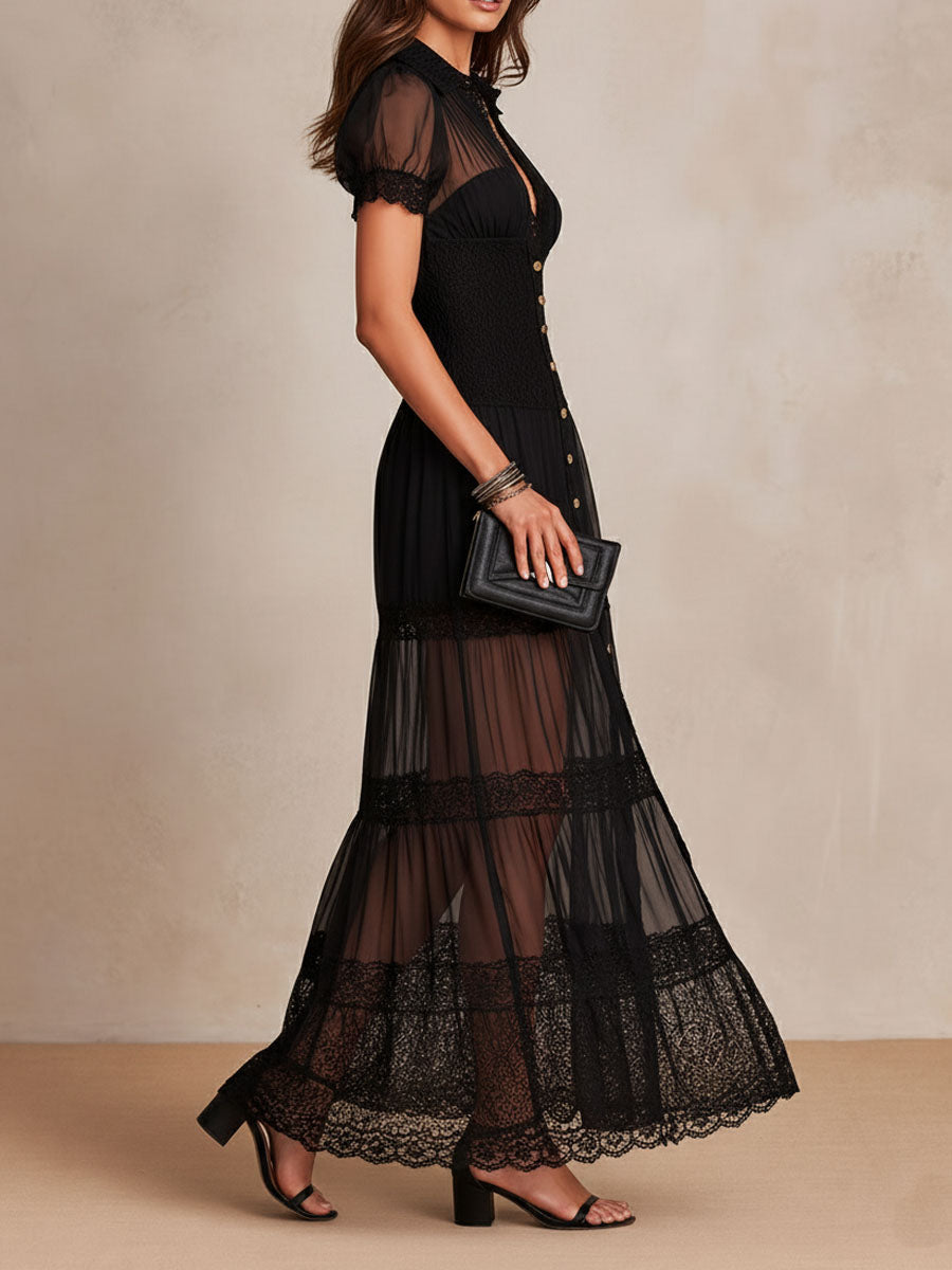 Adrienne | Robe Maxi Élégante en Dentelle