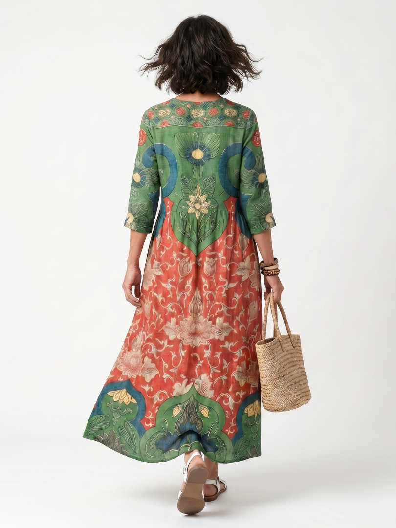 Suzanne | Robe Maxi Artistique Élégante