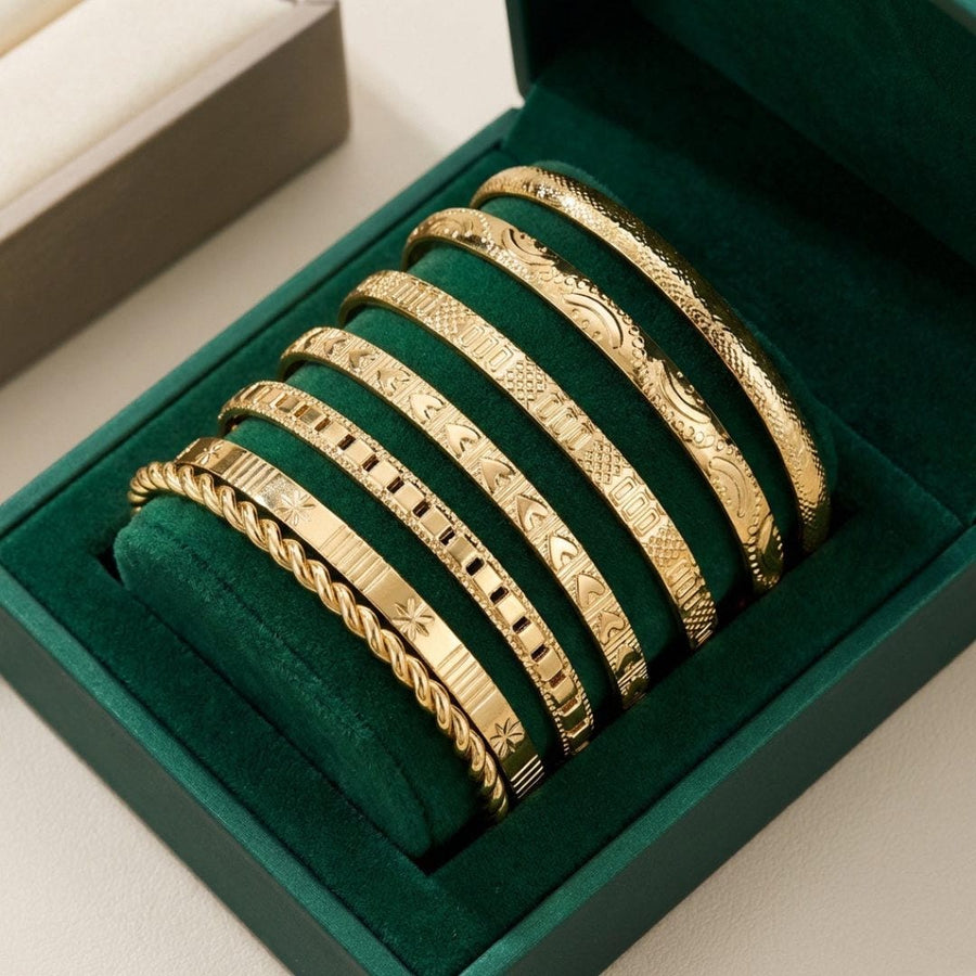 Bracelet en Bangle Ouvert en Or - Ensemble de Bracelets de Resort