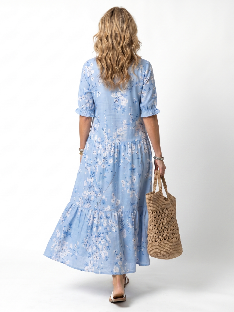 Céleste | Robe Maxi Fleurie Élégante