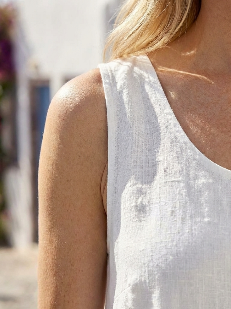 ISMERA™ | Robe midi sans manches à encolure ronde décontractée