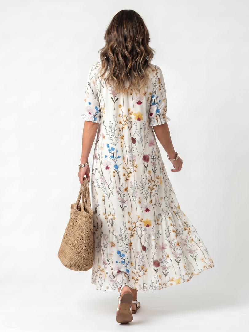 Floriane | Robe Maxi Fleurie Élégante