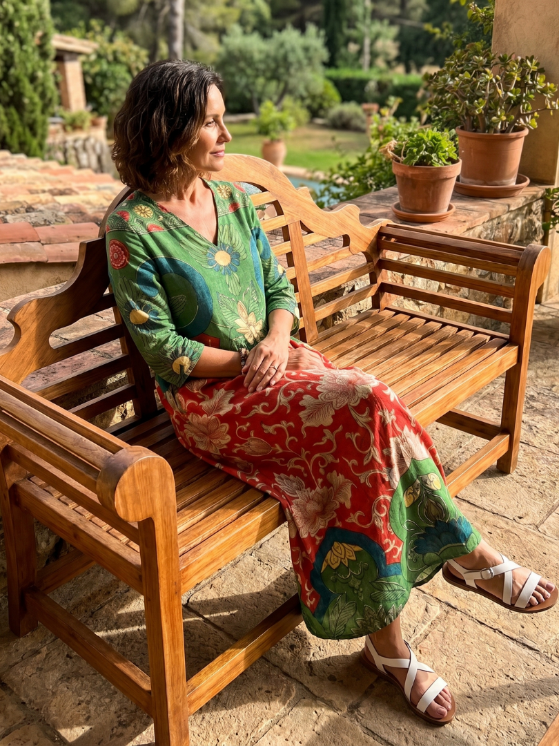 Suzanne | Robe Maxi Artistique Élégante