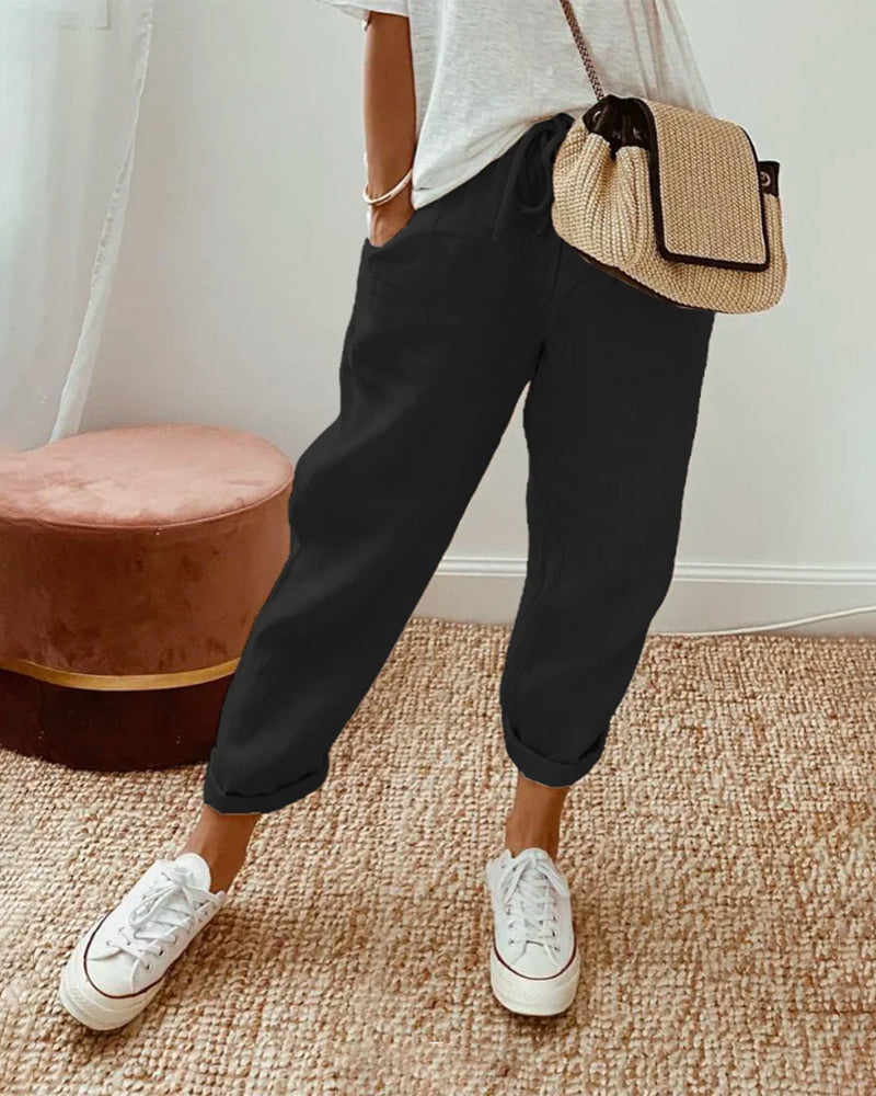 LUCIE | Pantalon fluide en mélange coton et lin