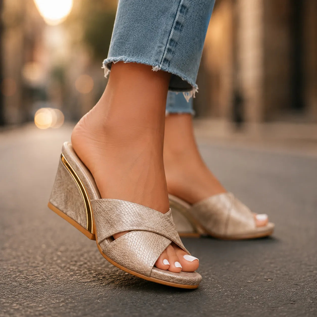MARIE™ | Mules Compensées Élégance Luxe