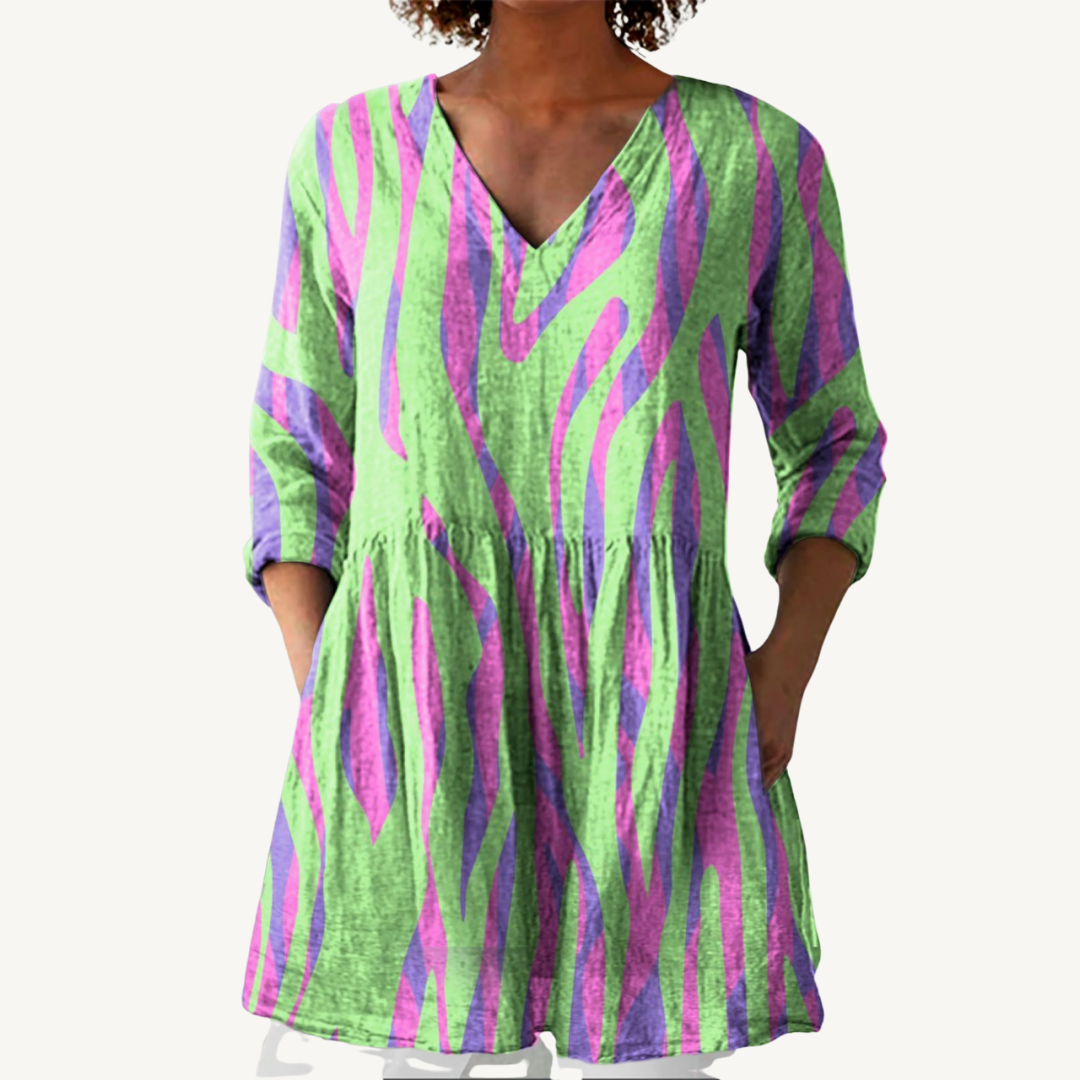 GISELLA™ | Blouse longue à col en V