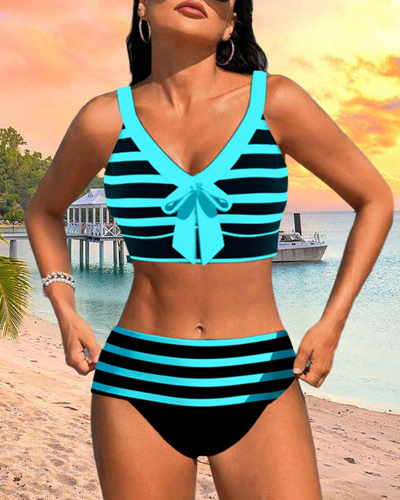 INDY |  Bikini rayé taille haute