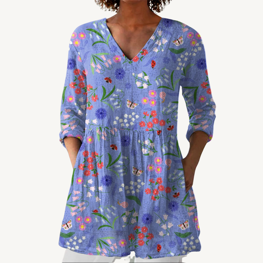 AILEEN™ | Blouse longue à col en V