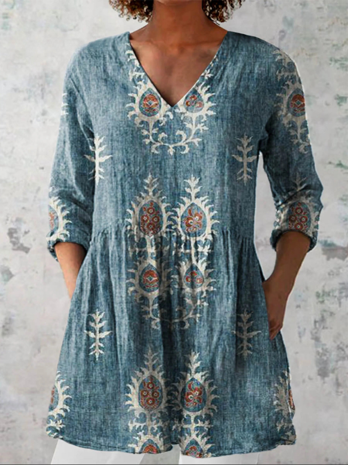 MAEVE™ | Blouse longue à col en V