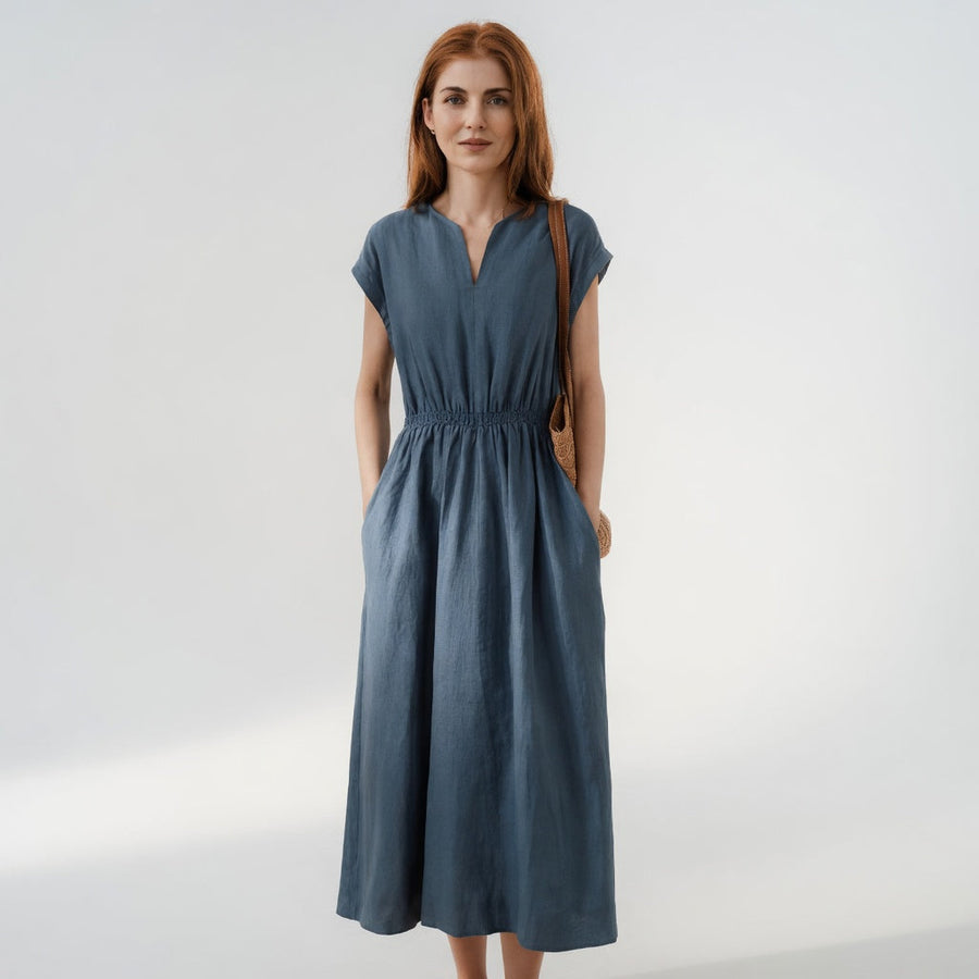 LINA | Robe en lin mélangé fluide et élégante