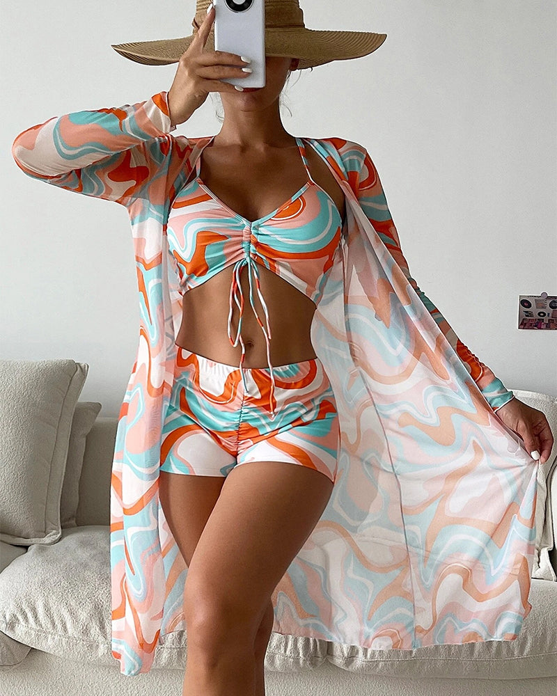 KORA | Ensemble de bikini 3 pièces avec imprimé