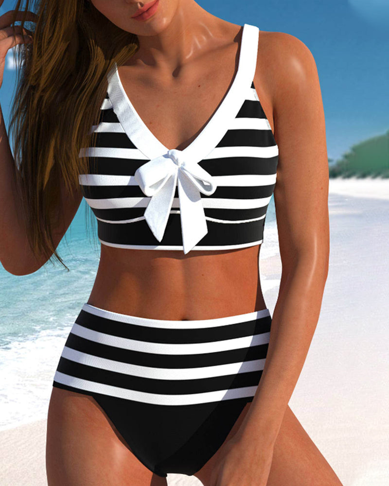 INDY |  Bikini rayé taille haute