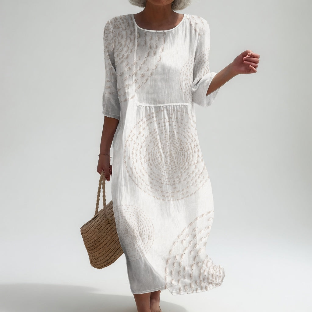 AMÉLIANE | Robe midi élégante à détails délicats