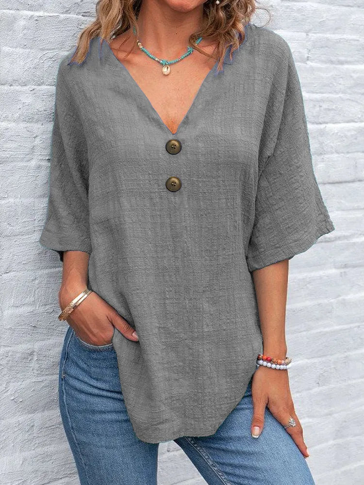 Azélie | Blouse Décontractée Unie
