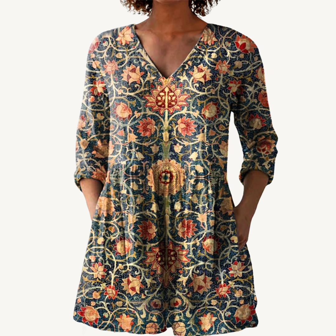 ELARA™ | Blouse longue à décolleté en V