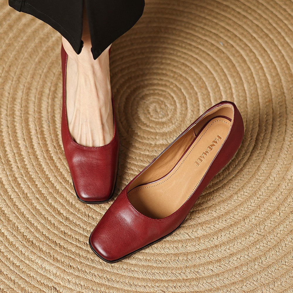 ORIEL | Leder Quadrat Pumps