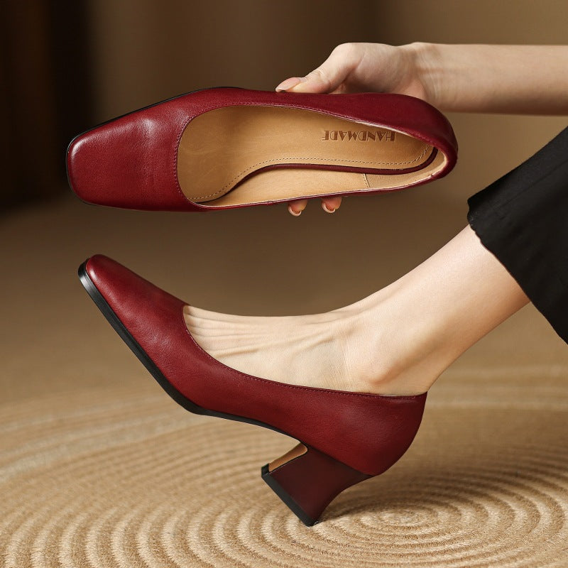 ORIEL | Leder Quadrat Pumps