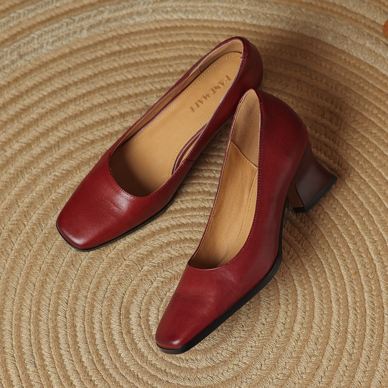 ORIEL | Leder Quadrat Pumps