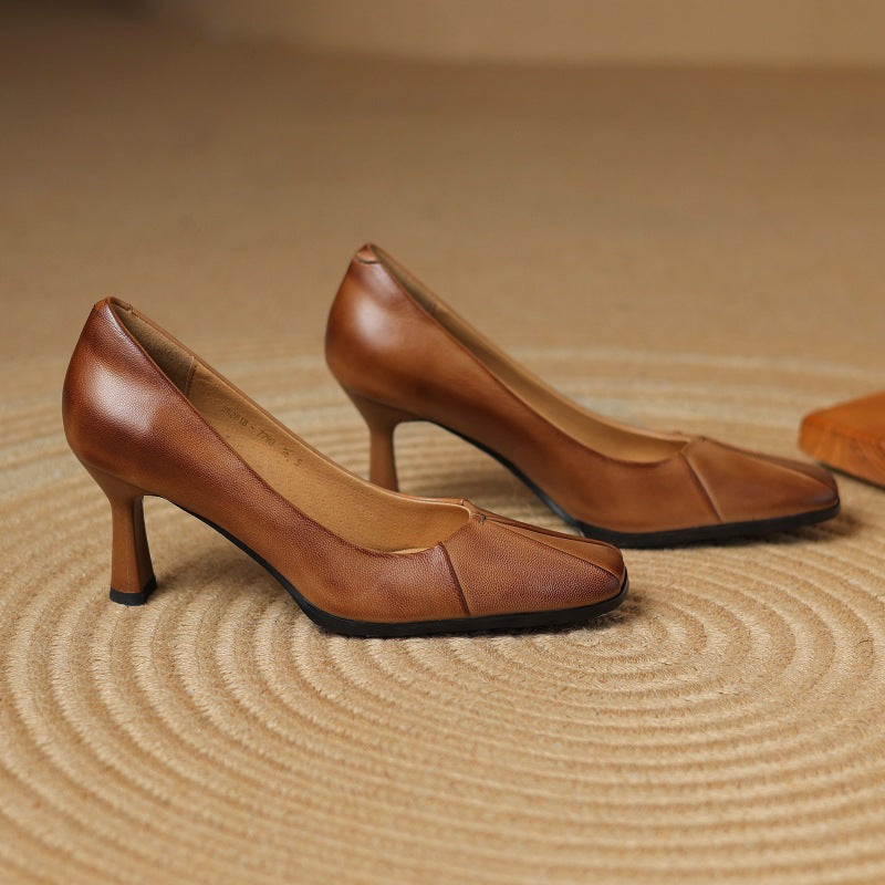 MARISOL | Escarpins en cuir avec bout carré