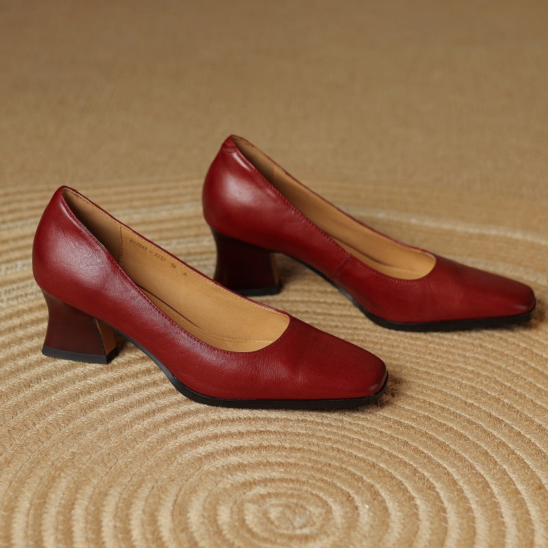 ORIEL | Leder Quadrat Pumps