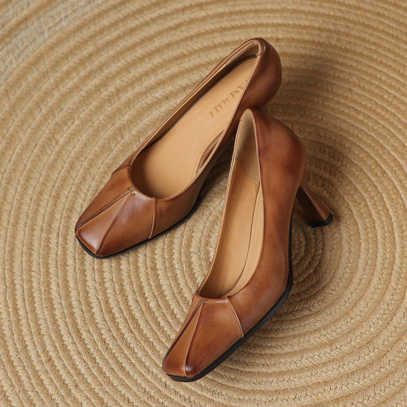 MARISOL | Escarpins en cuir avec bout carré