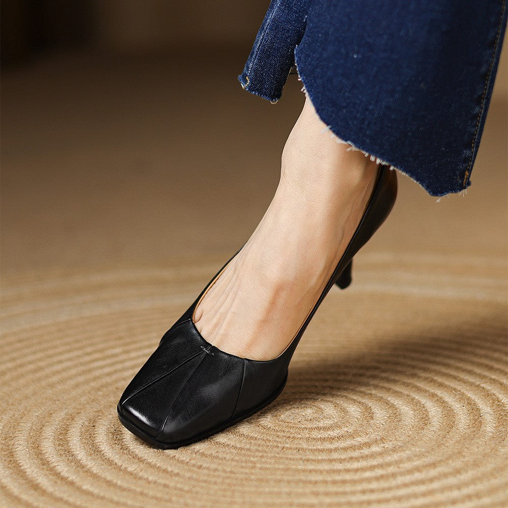 MARISOL | Escarpins en cuir avec bout carré