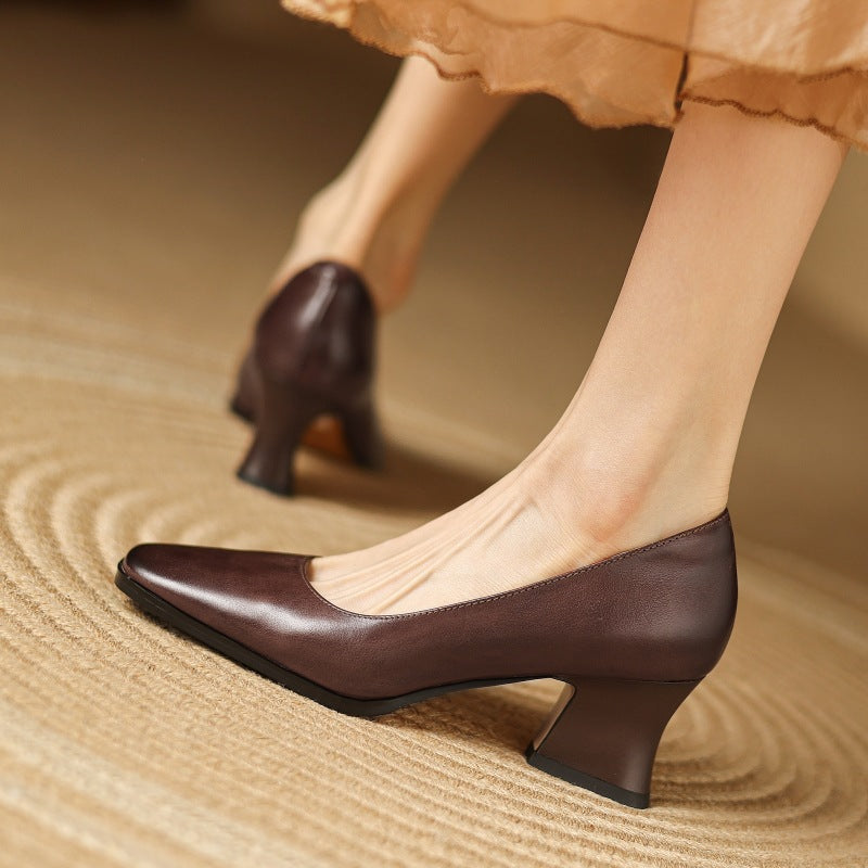 ORIEL | Leder Quadrat Pumps