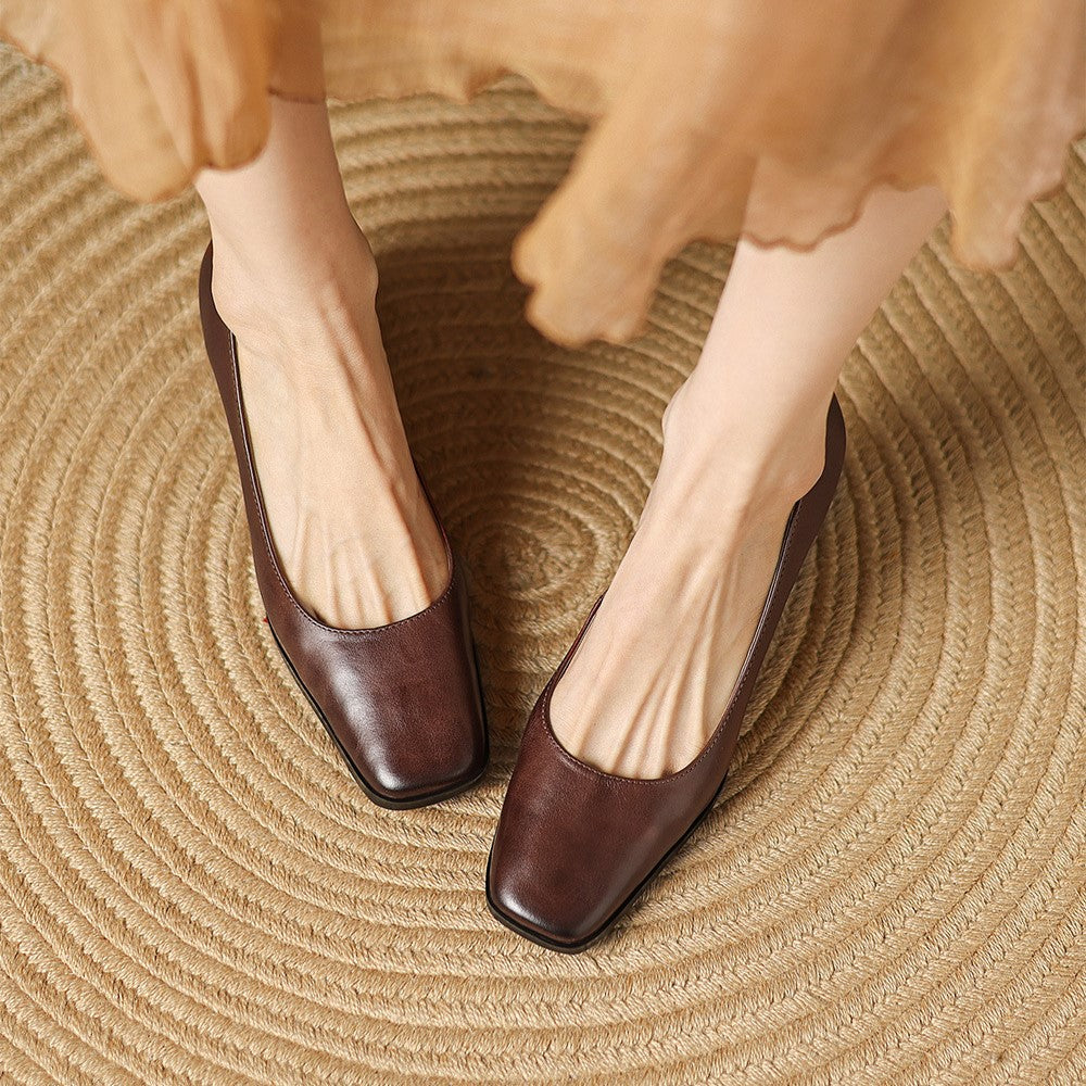 ORIEL | Leder Quadrat Pumps
