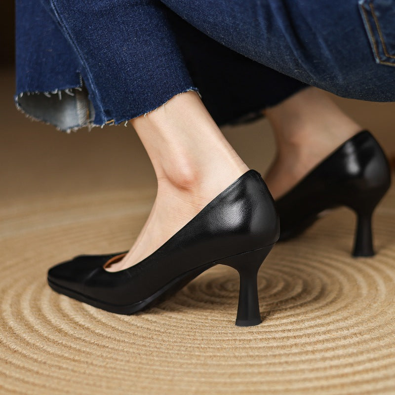MARISOL | Escarpins en cuir avec bout carré