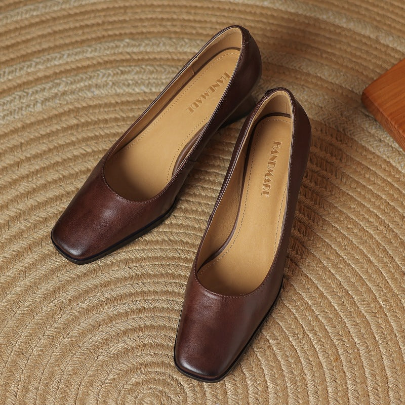 ORIEL | Leder Quadrat Pumps