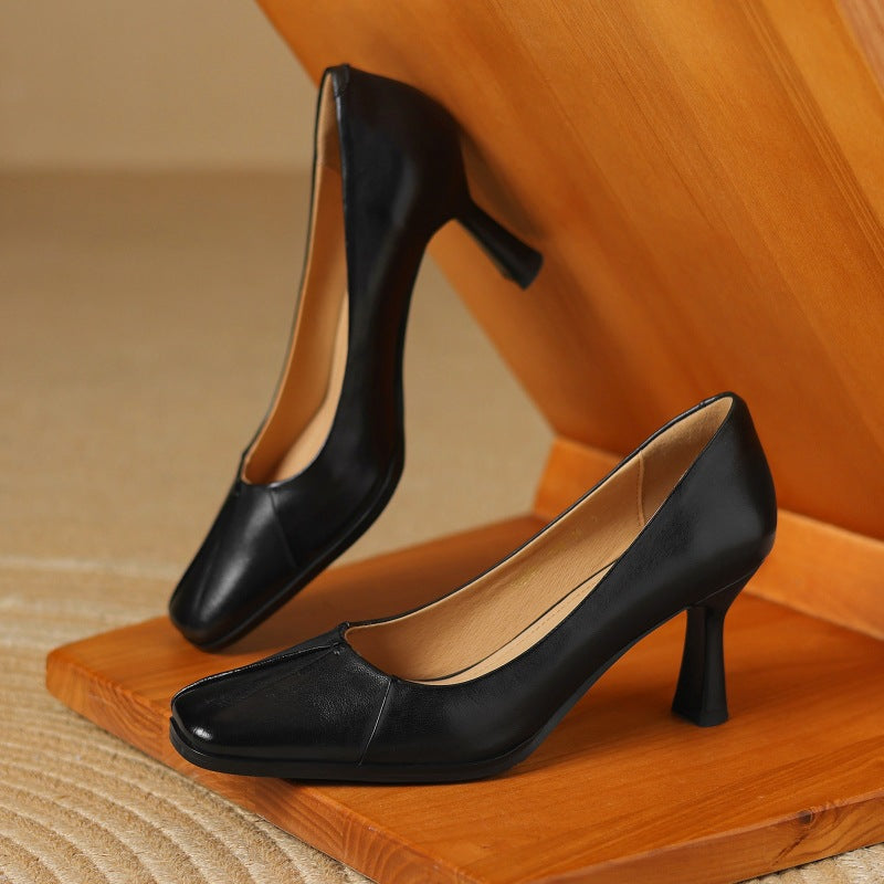 MARISOL | Escarpins en cuir avec bout carré