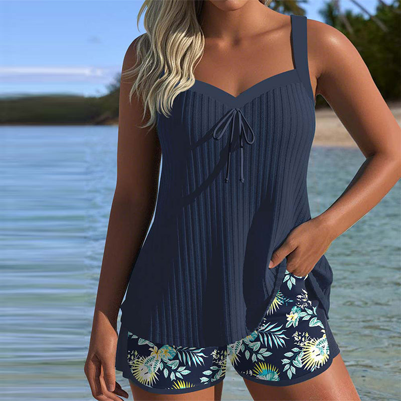 NALI | Tankini Rayé avec Short de Plage Deux Pièces
