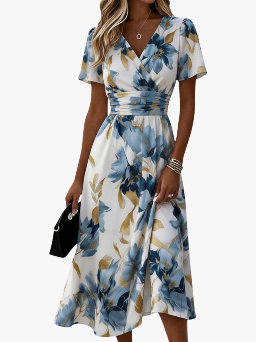 Florence | Robe Midi Fleurie Élégante