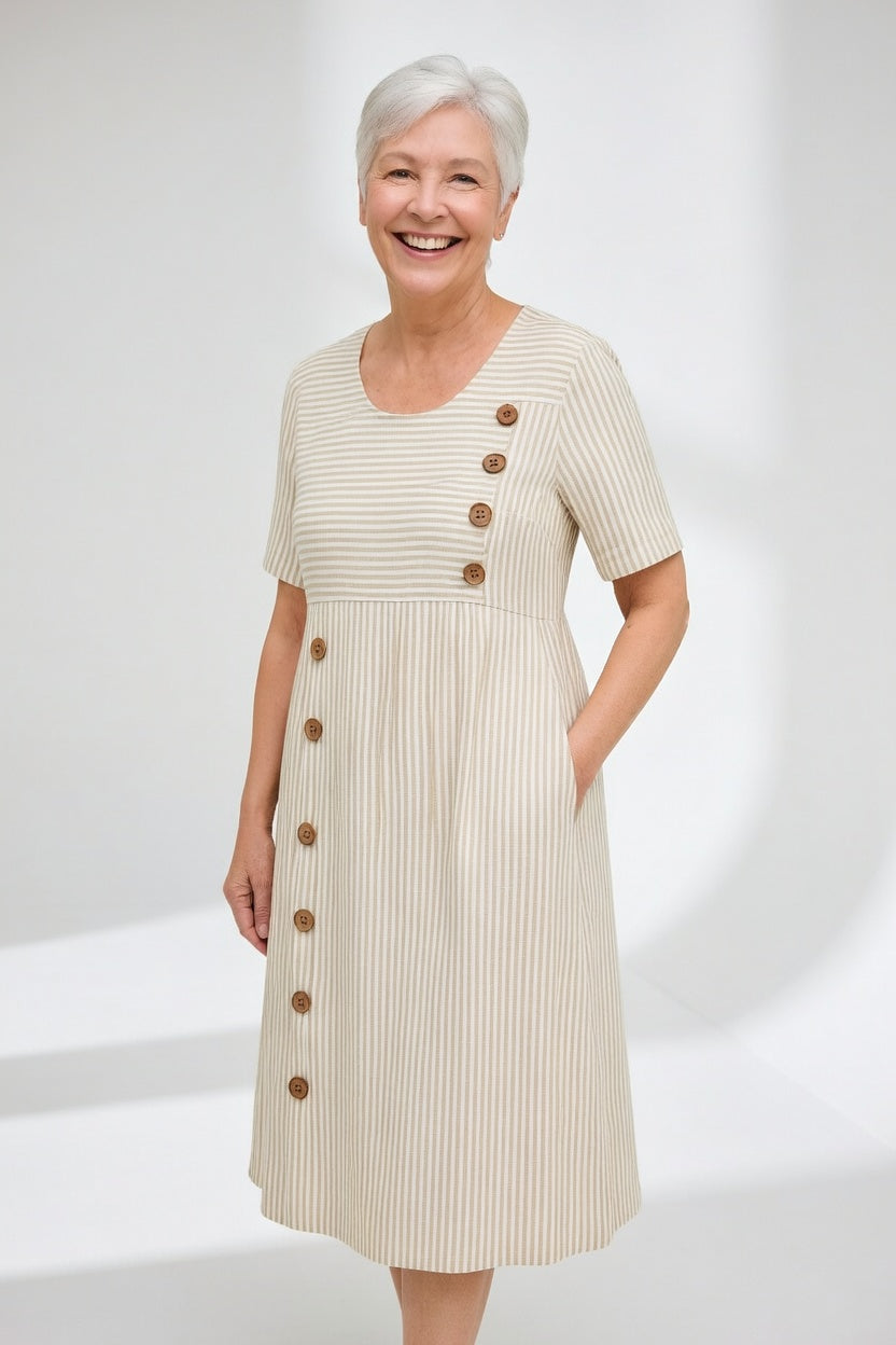 LINÉORA | Robe rayée fluide au charme estival