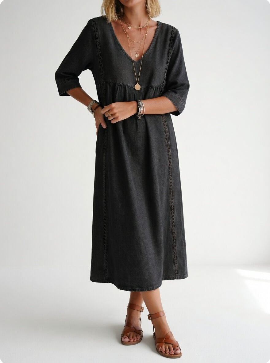 LIOREA | Robe midi fluide décontractée élégante