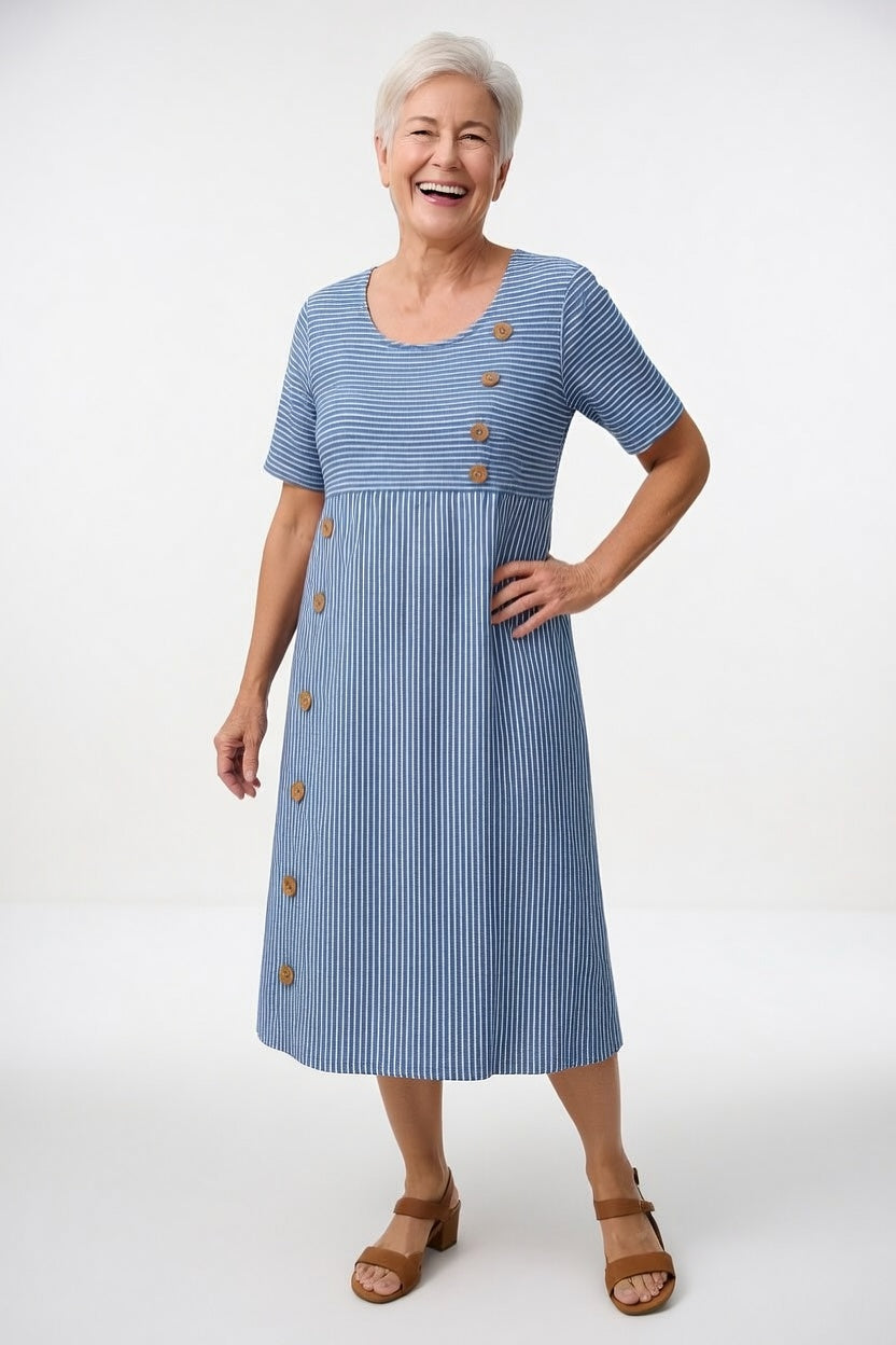 LINÉORA | Robe rayée fluide au charme estival