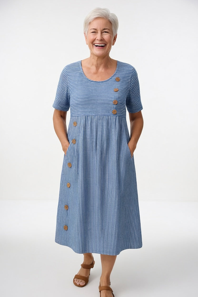 LINÉORA | Robe rayée fluide au charme estival