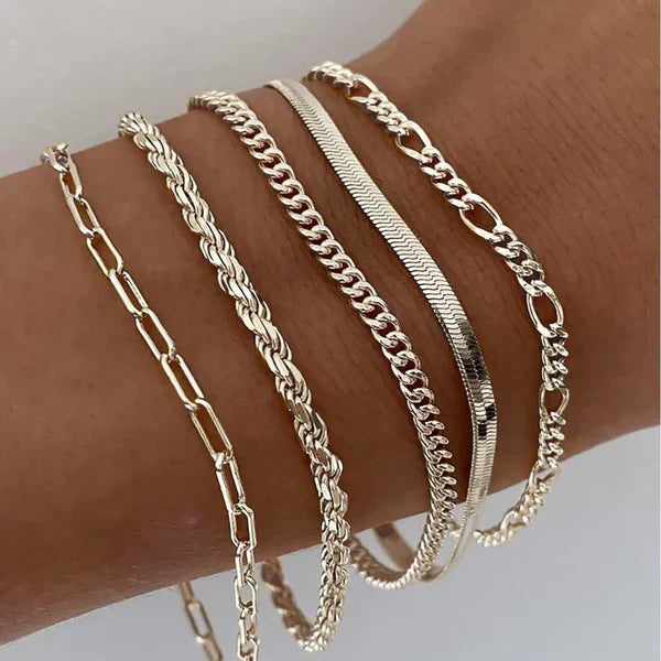 Ensemble de bracelets 5 pièces en or