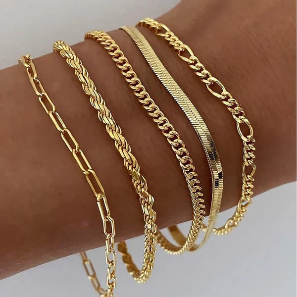 Ensemble de bracelets 5 pièces en or