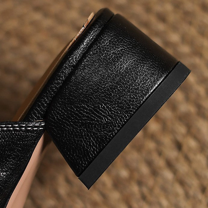 ROSEL | Mules en cuir avec bout carré