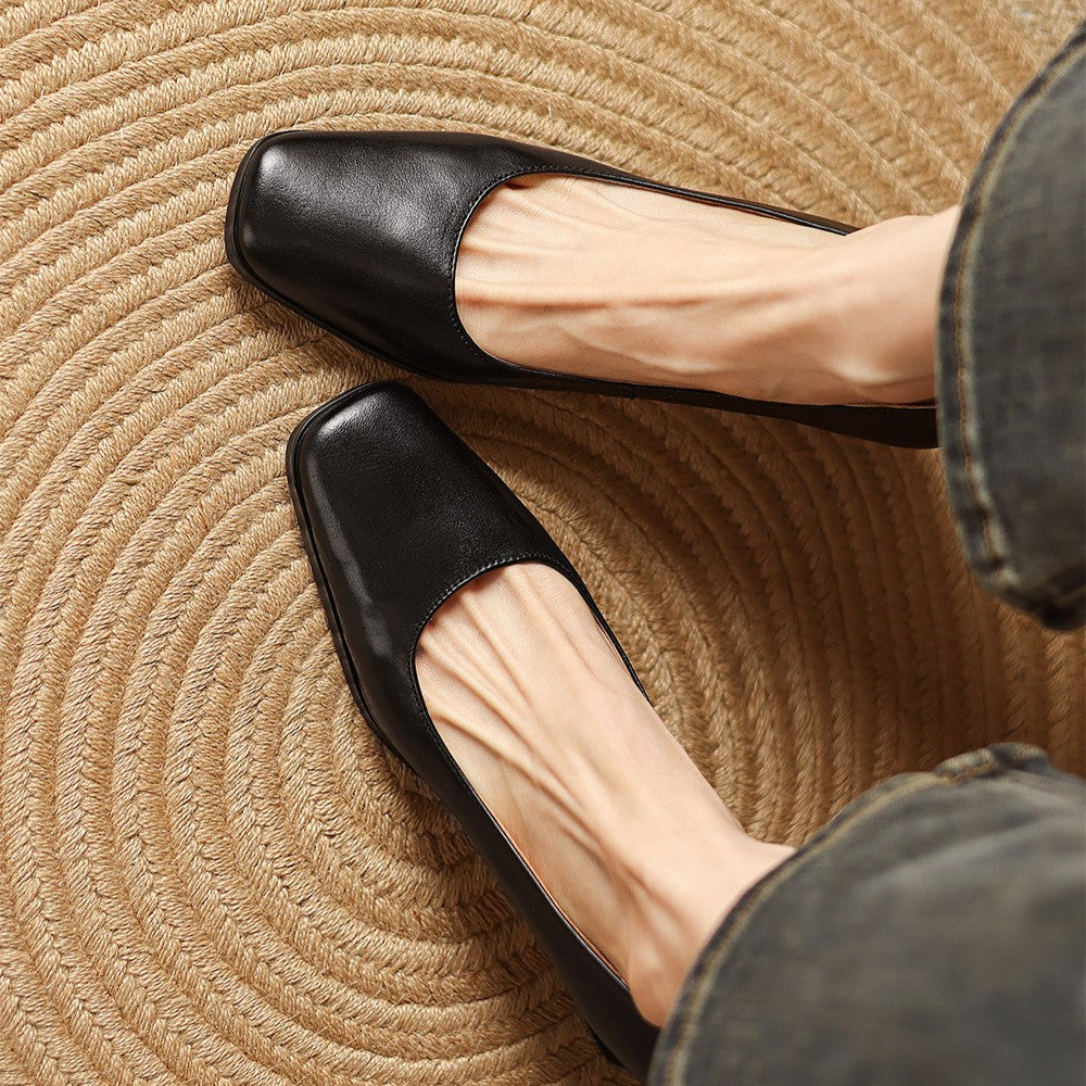 ORIEL | Leder Quadrat Pumps
