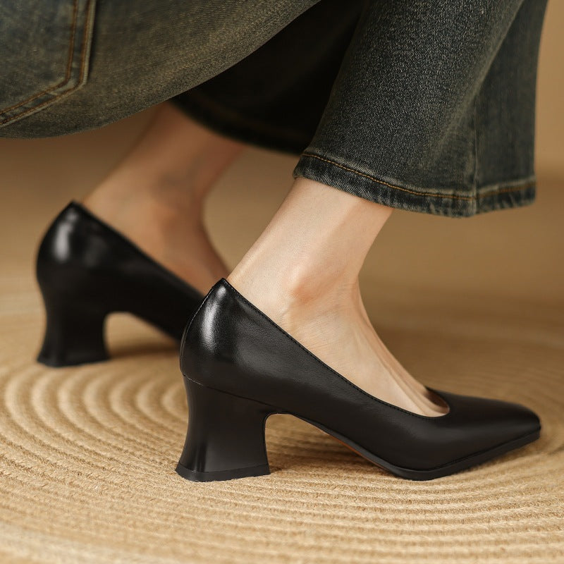 ORIEL | Leder Quadrat Pumps