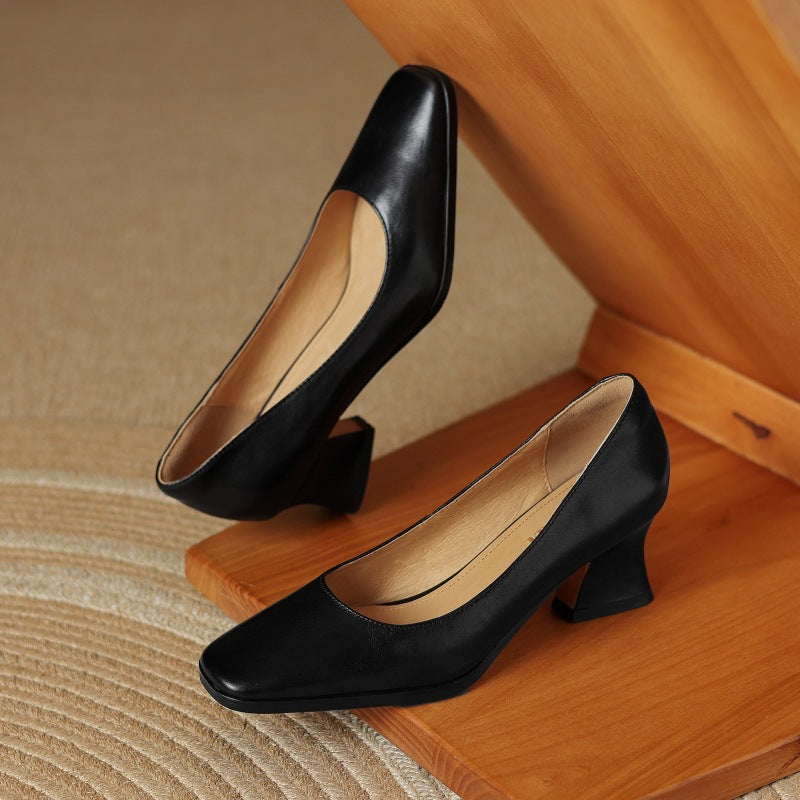 ORIEL | Leder Quadrat Pumps