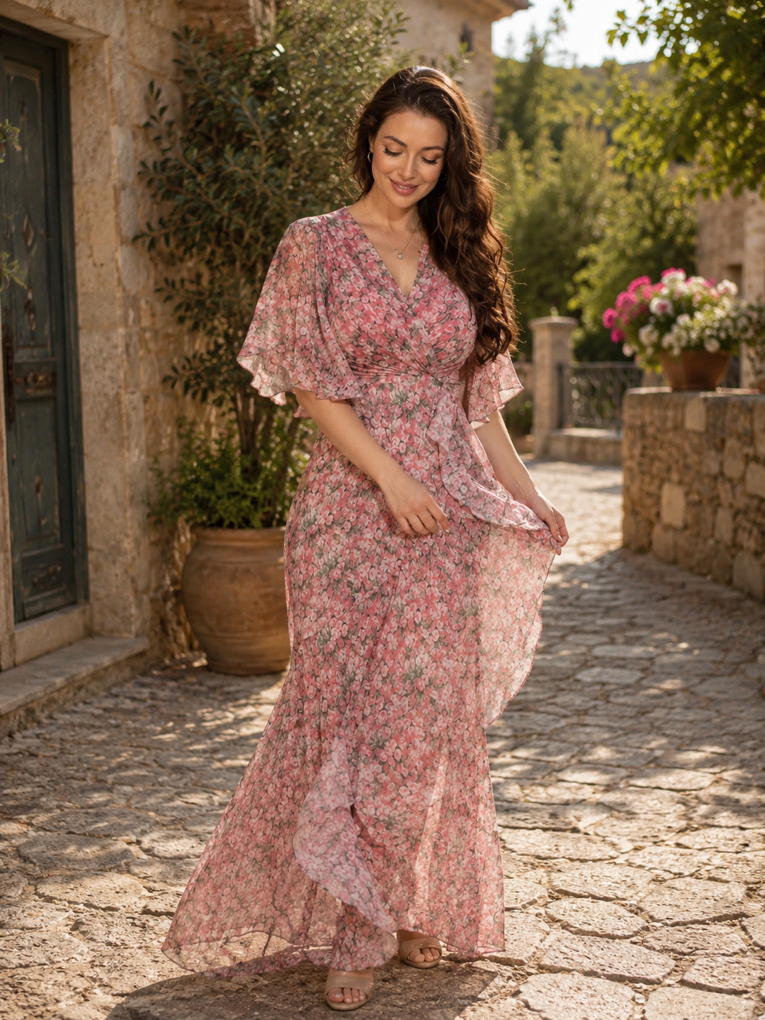 Madeleine | Robe Maxi Fleurie Élégante