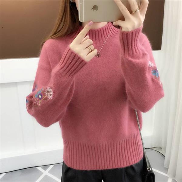 Andrée - Pull Brodé de Fleurs Épais