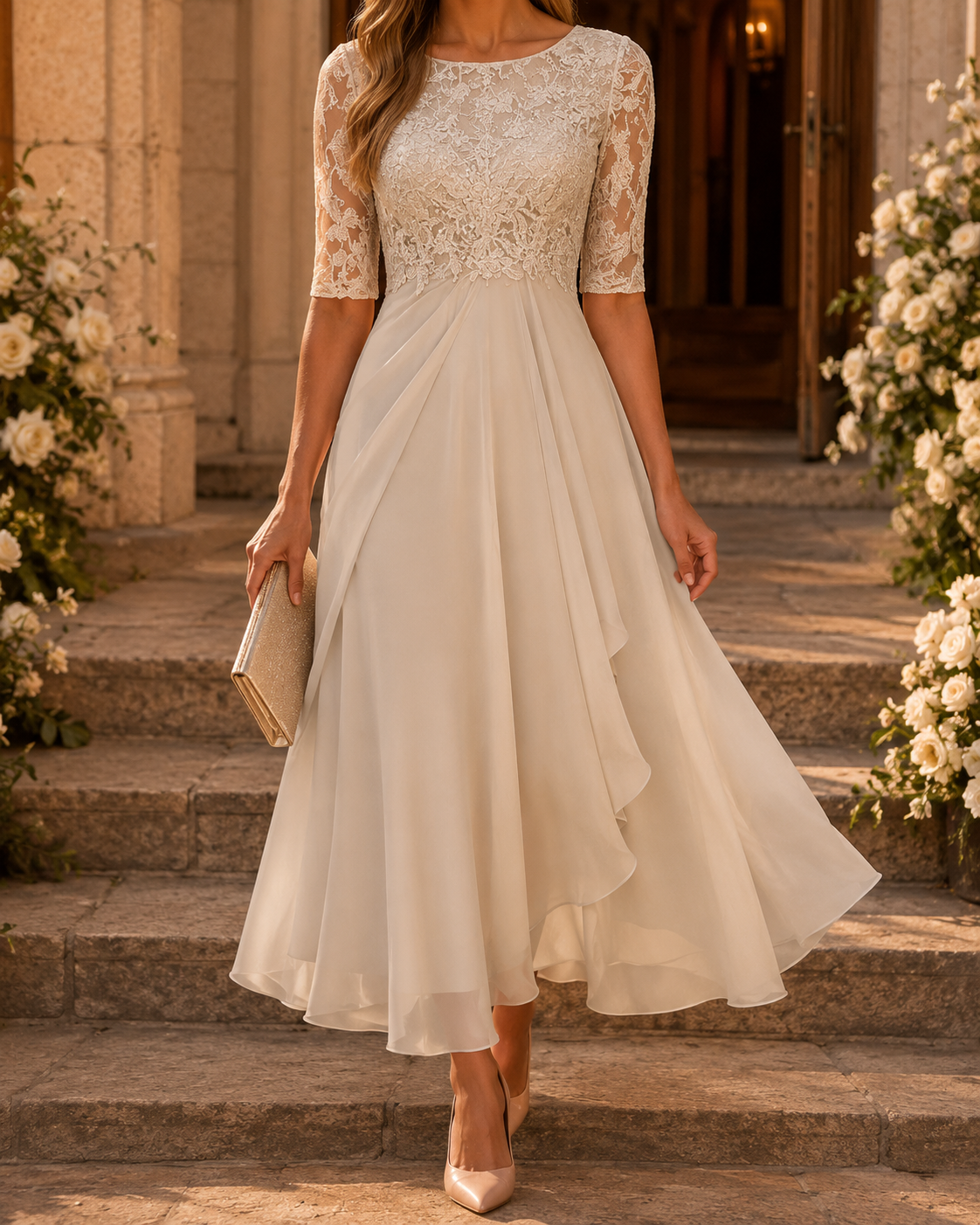 Suzanne | Robe Maxi Élégante en Dentelle